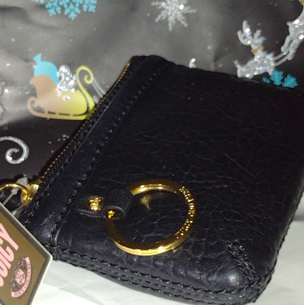 Juicy Couture Black Butter Leather LG  Wallet Clutch Gold HW NWT - Picture 10 of 13